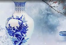 28款水墨荷花青花瓷背景视频素材